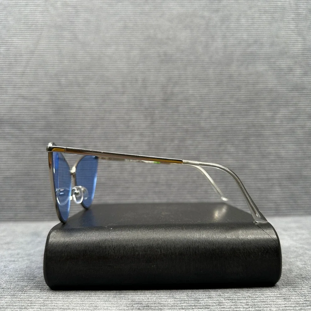 AJ Morgan Silver Cat Eye Sunglasses Blue Tint Lens UV 400 Retro 88472